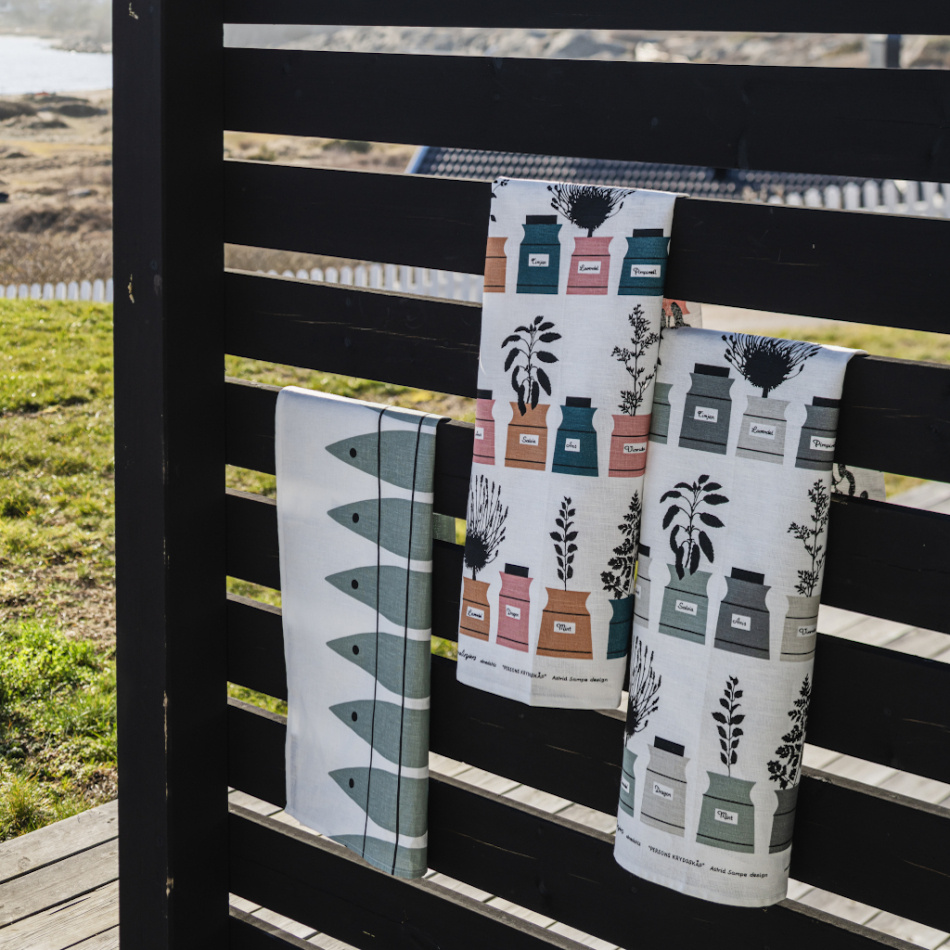 Sill kökshandduk, gröngrå 4