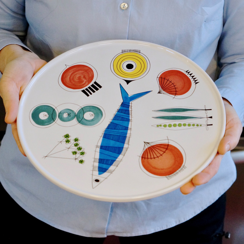 Picknick, uppläggningsfat i porslin