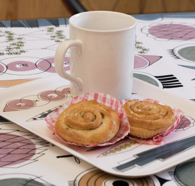 Picknick, bricka, blårosa, 27x20cm 2