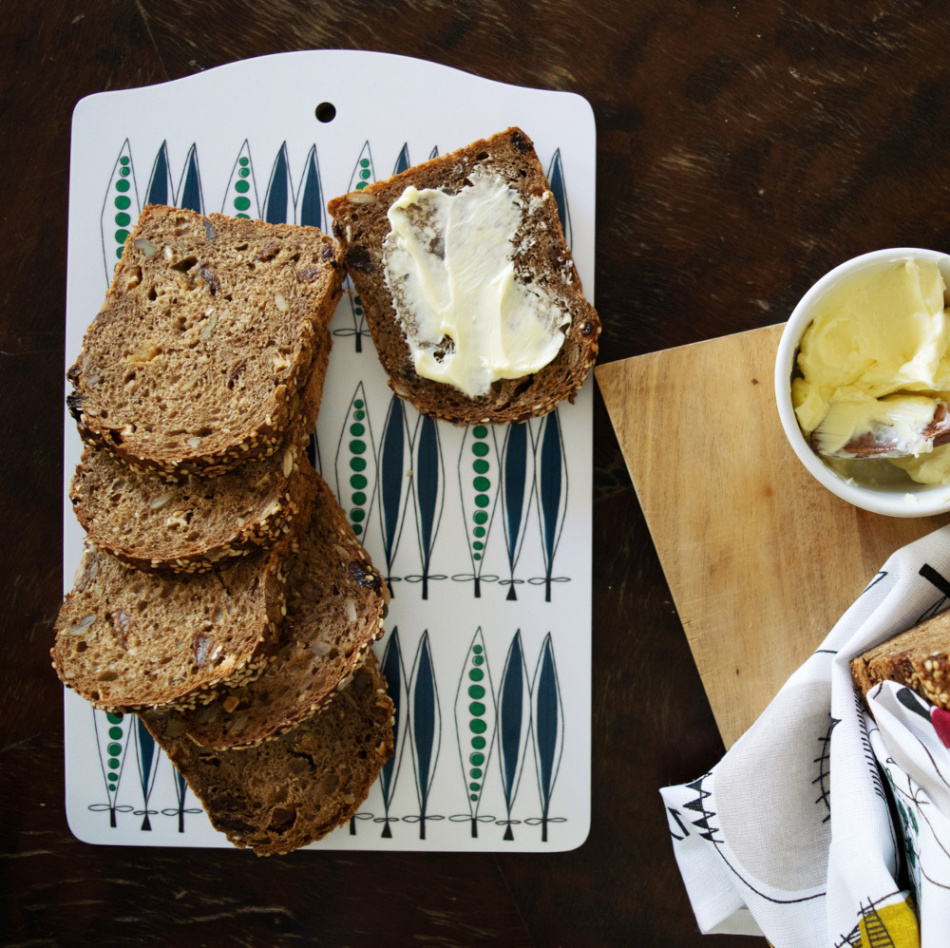 Picknick, uppläggningsbräda, blå multi, 30x20cm