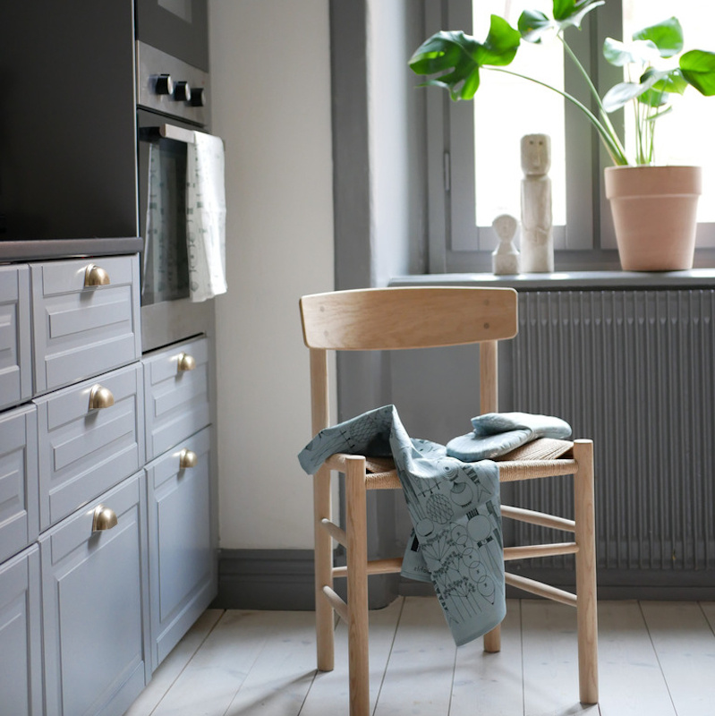 Picknick, kökshandduk, gröngrå/svart 4