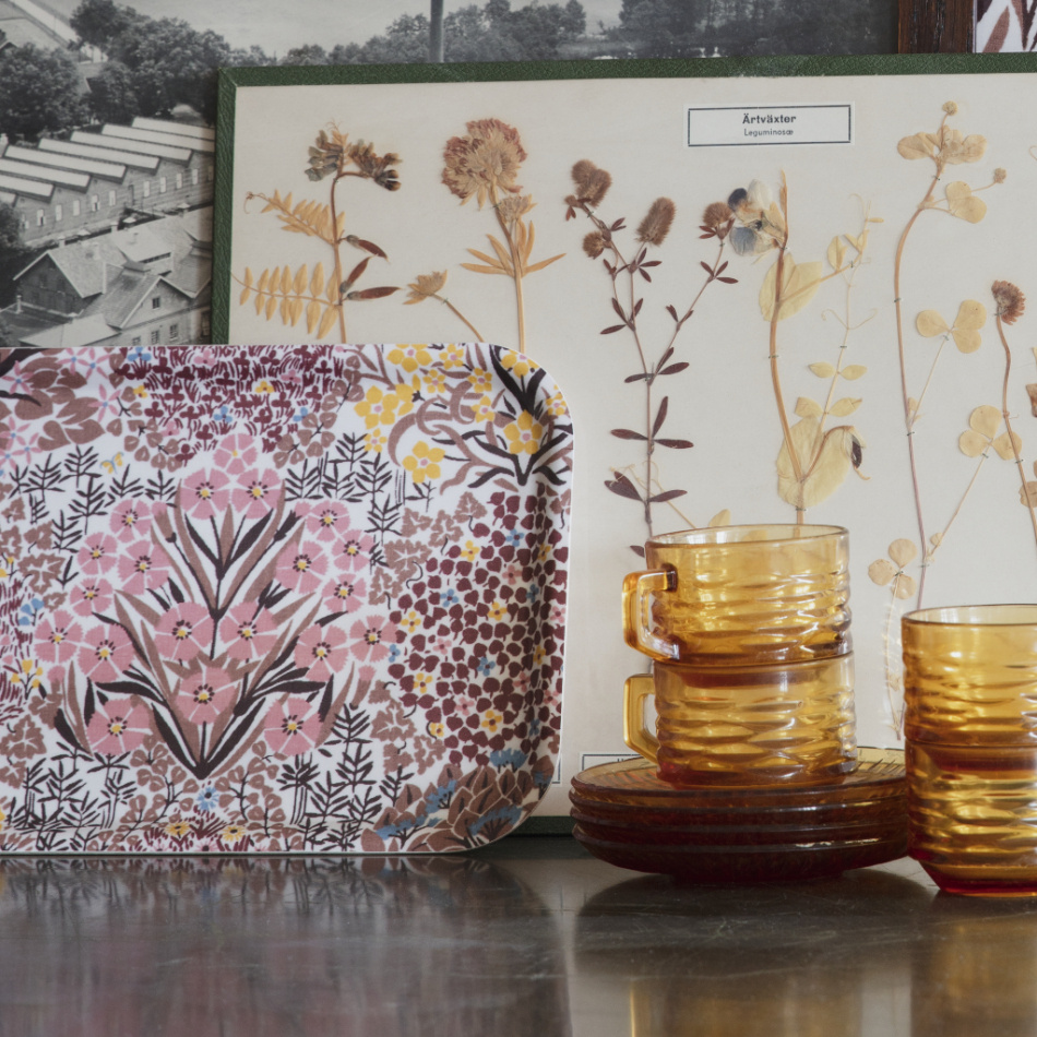 Botanic Garden, bricka, rosabrun, 27x20cm 2