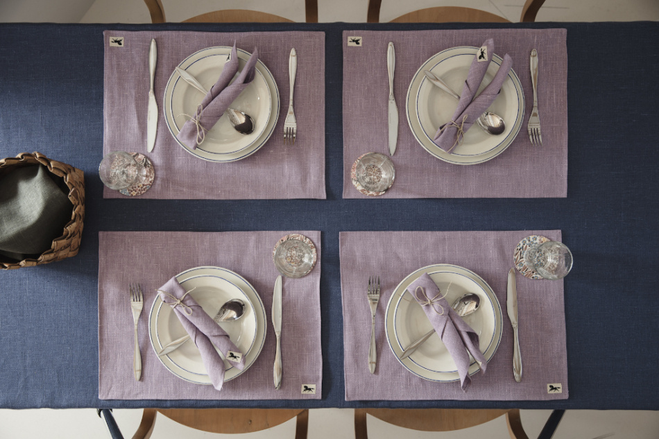 Linne, bordstablett, lila, 45x34cm (2-pack) 4