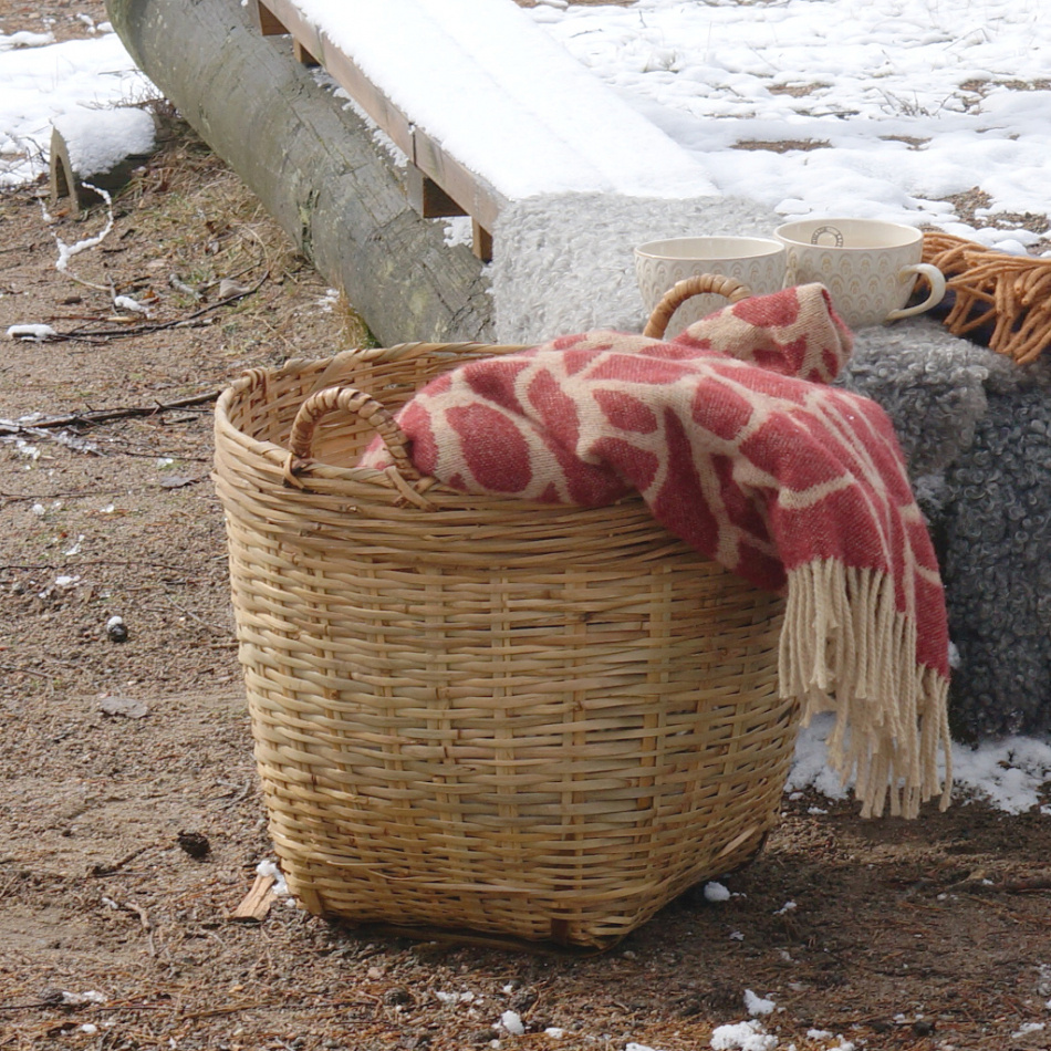 Kotteri, pläd, vinröd beige 3