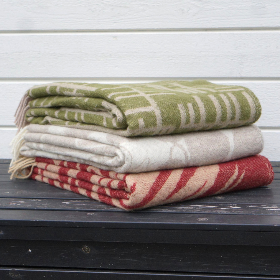 Kotteri, pläd, vinröd beige 4