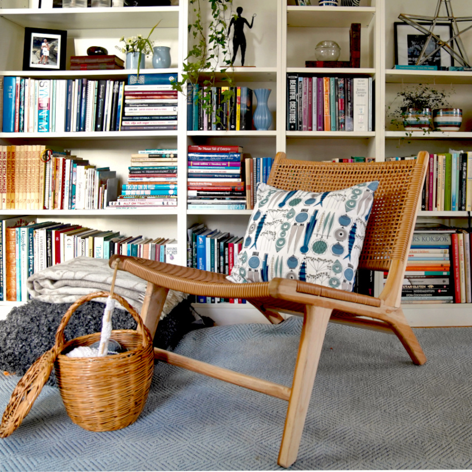 Picknick, kuddfodral, blå beige 2