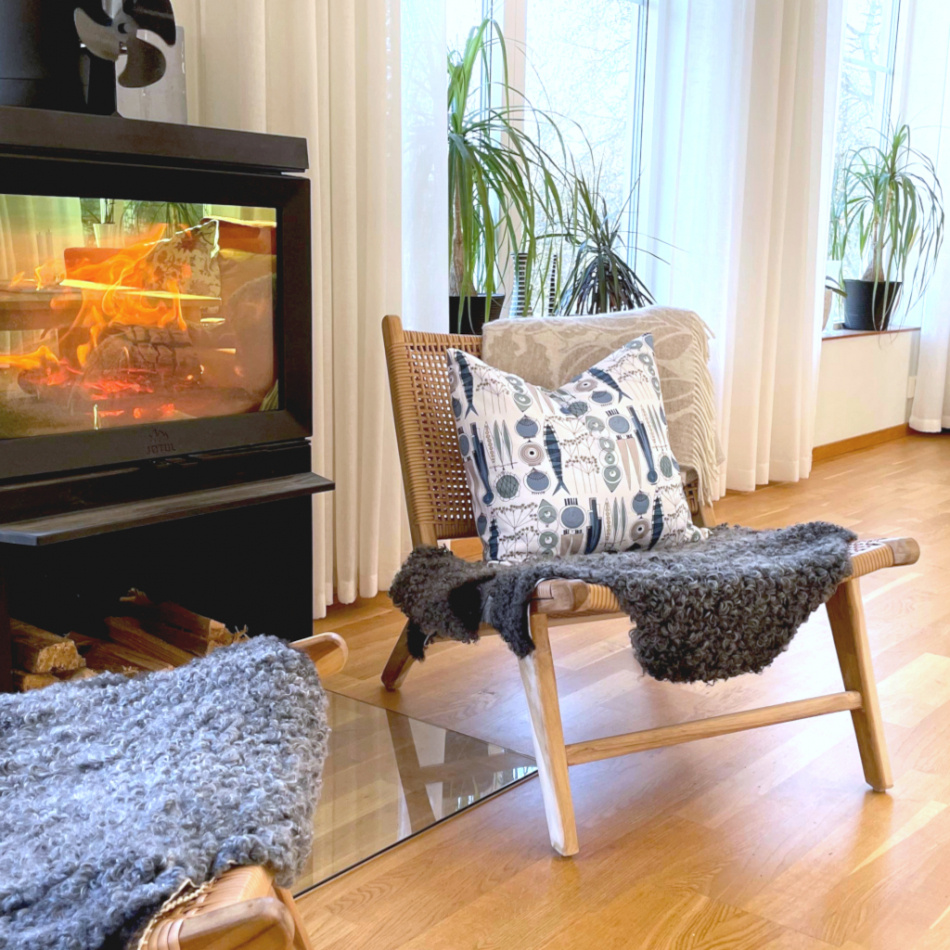 Picknick, kuddfodral, blå beige 3