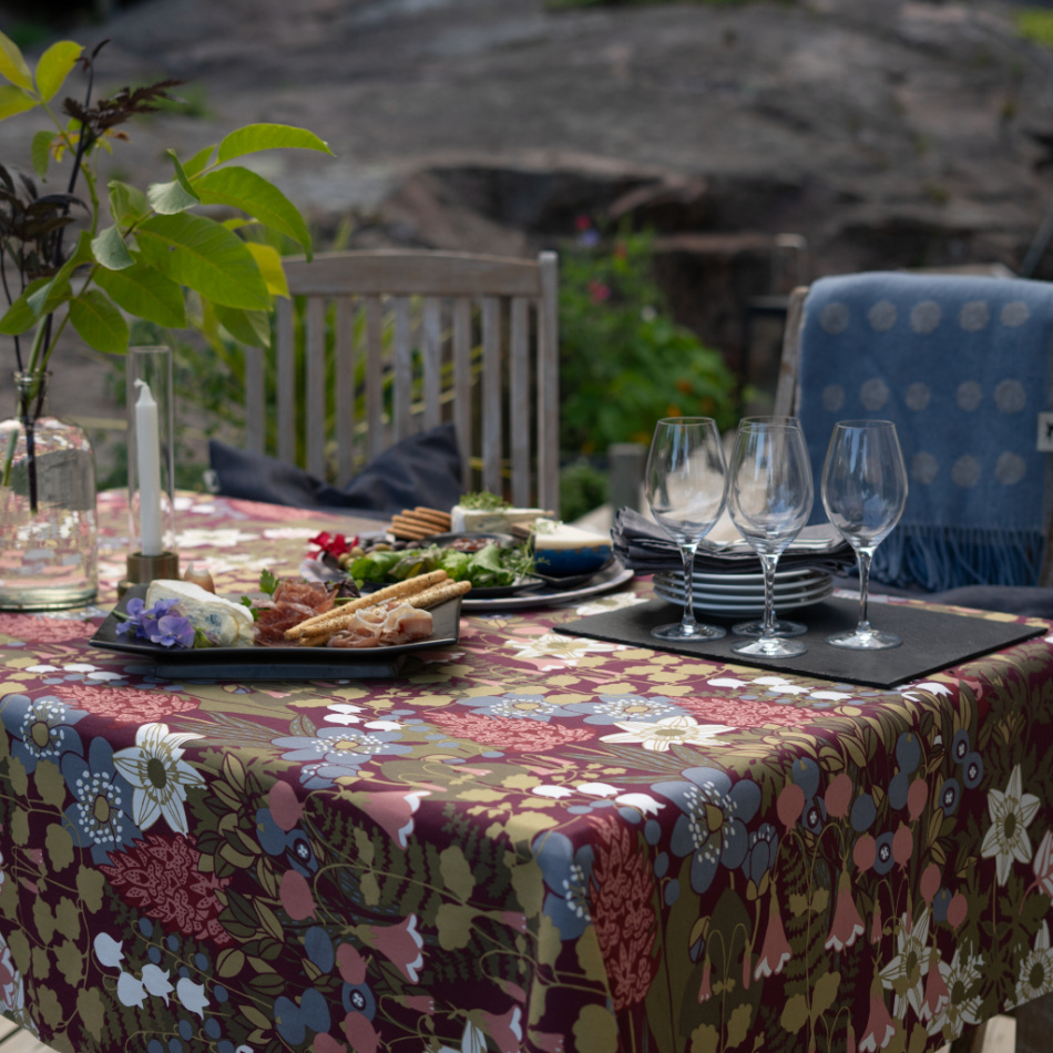 Pricktyg, pläd, blå beige