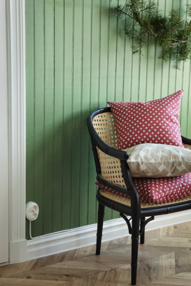 Korg, kuddfodral, röd, 47x47cm