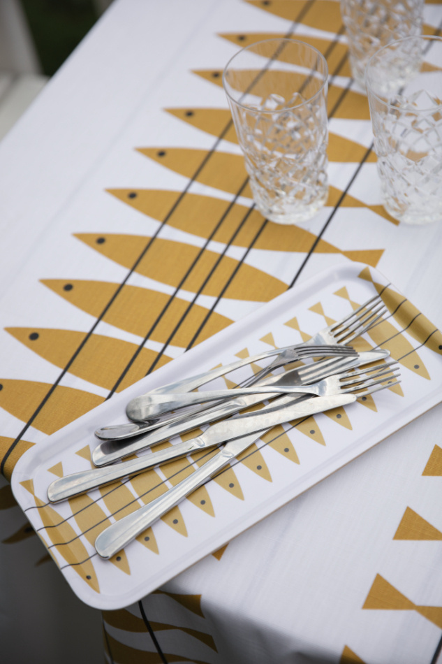 Sill, bricka, ockra, 32x15cm