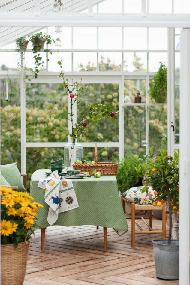 Time, kökshandduk, blågul