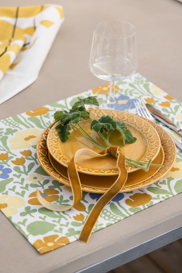 Fauna, bordstablett, gulgrön, 45x34cm 2-pack