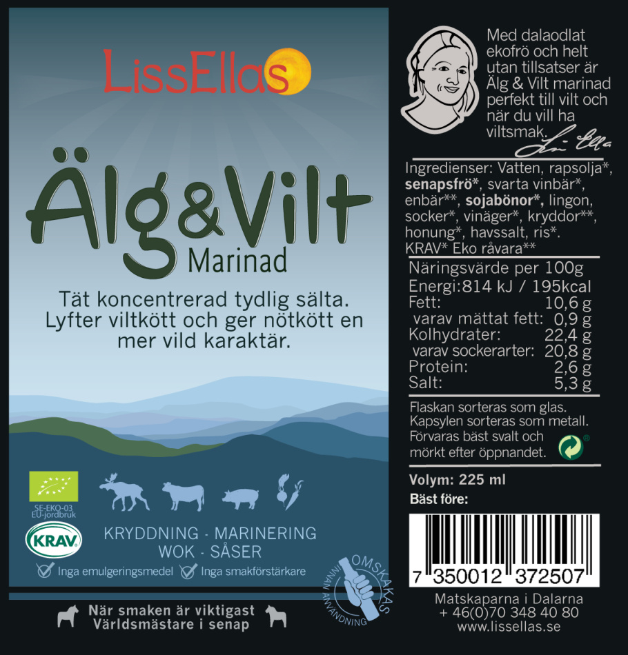 Älg & Vilt marinad och kryddsås 225 ml