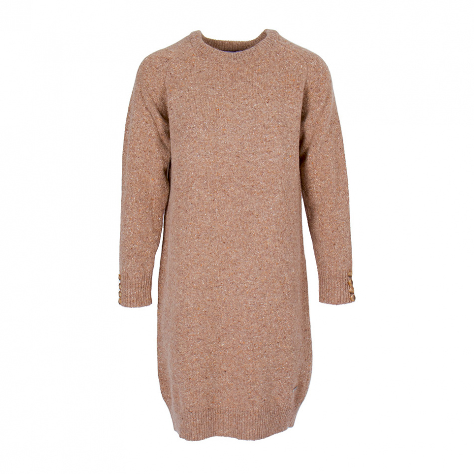 Stickad klänning Tweedlook Beige