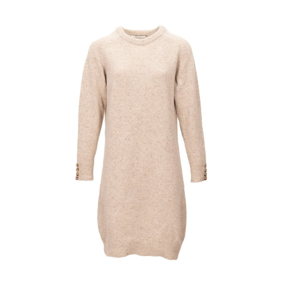 Stickad klänning Tweedlook Soft beige
