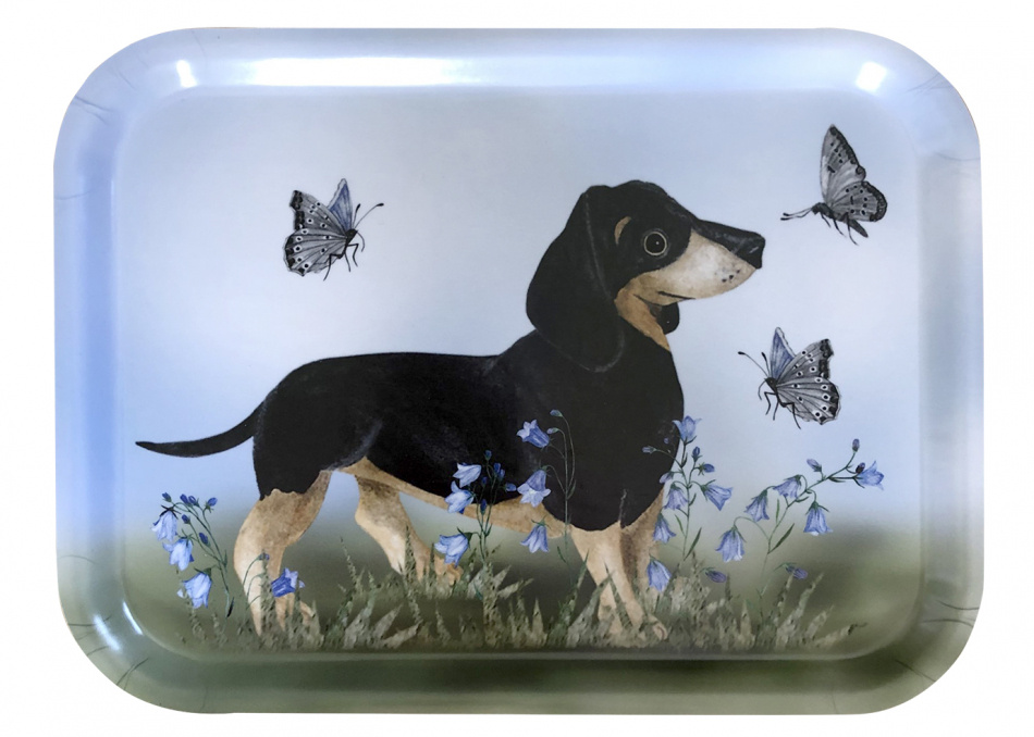 Bricka, Tax svartbrun, 20x27 cm