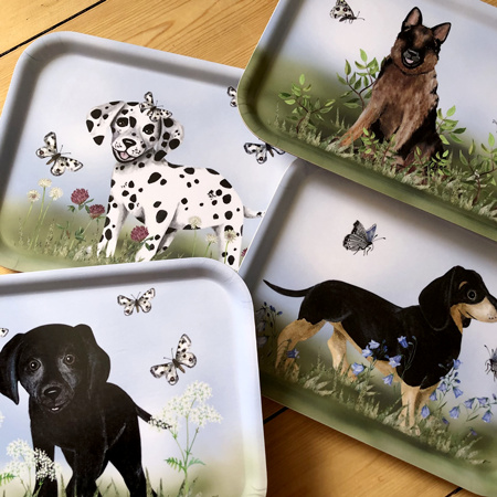 Bricka, Tax svartbrun, 20x27 cm