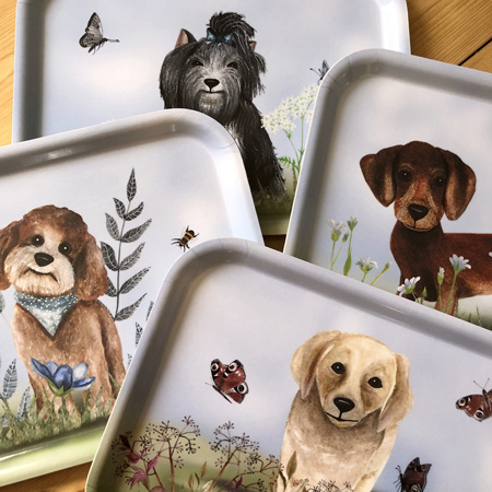 Bricka, Vovve blå tofs, 20x27 cm