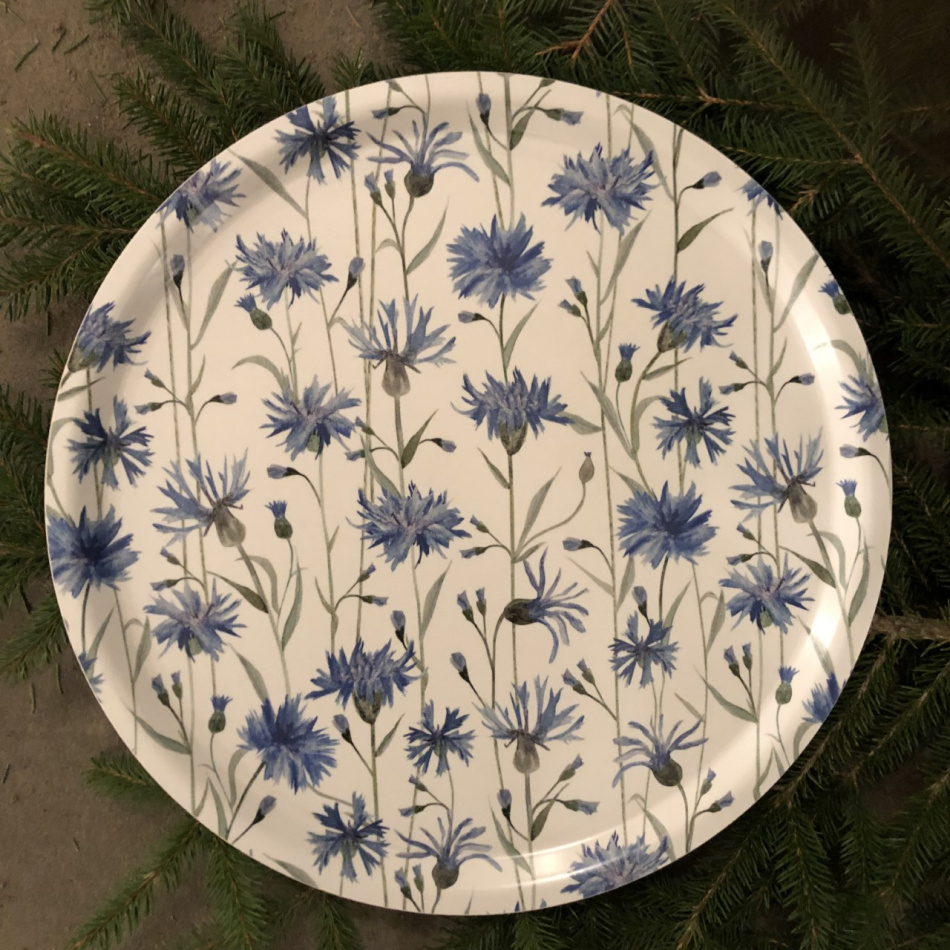 Bricka, Blåklint 38 cm