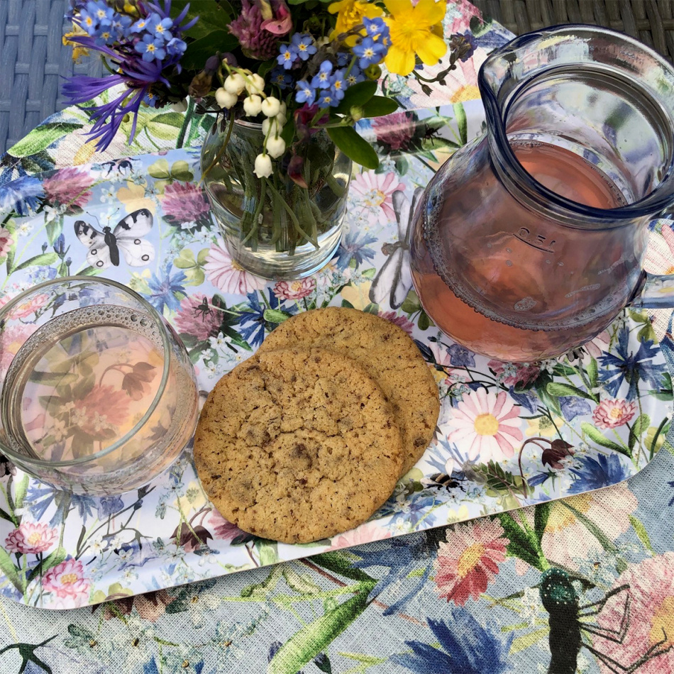 Bricka, Förgätmigej 21x33 cm