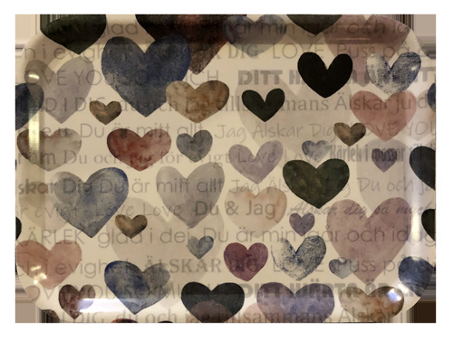 Bricka, Hjärtlig, 20x27 cm