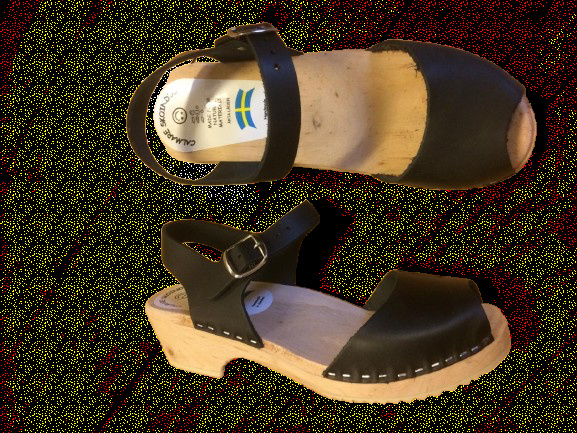 Träsandaler Hedda låg svart