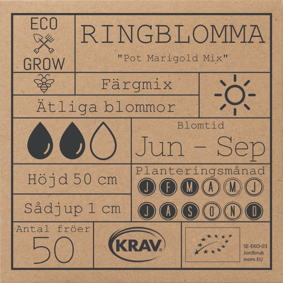 Ringblomma - Pot Marigold Mix Fröer Online - Blomma