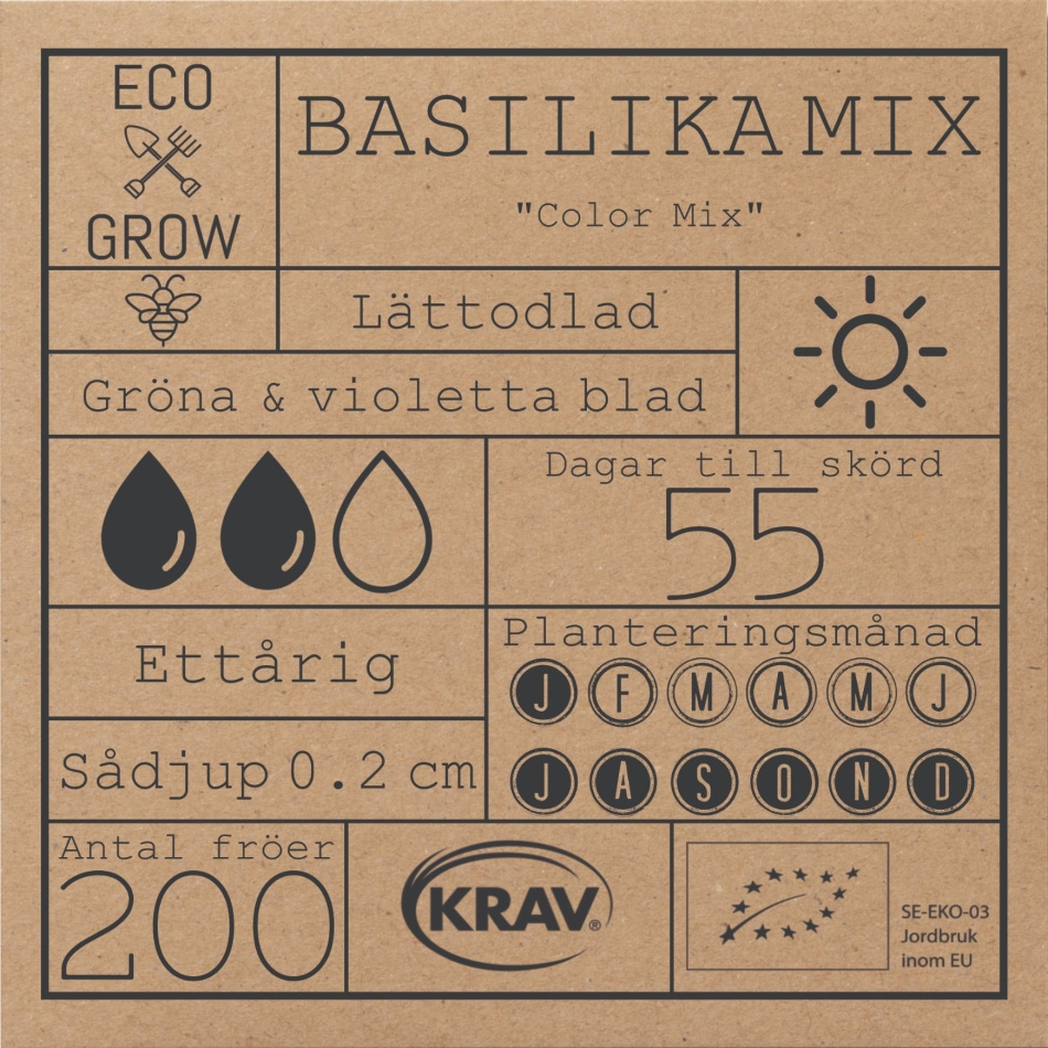Basilika Mix - Color Mix Fröer Online - Örtväxt