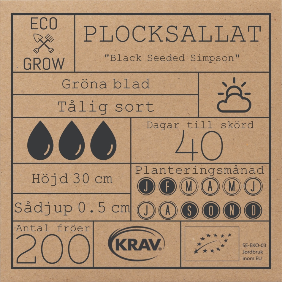 Plocksallat - Black Seeded Simpson