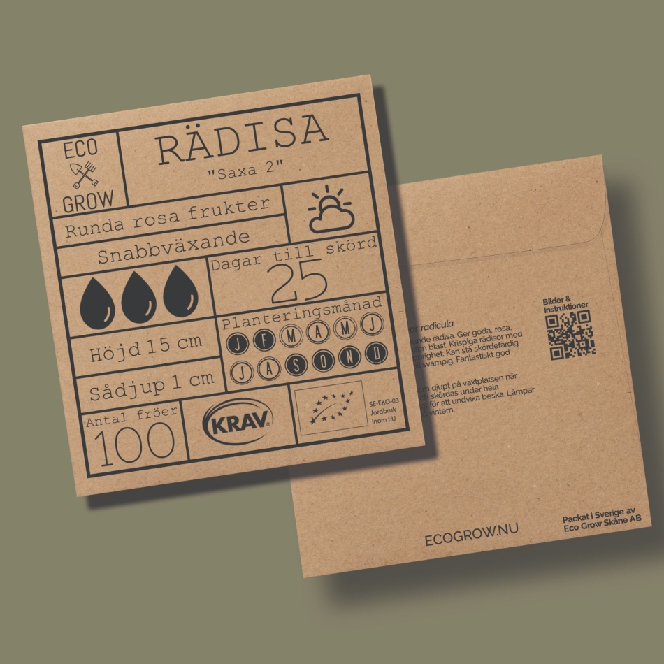 Rädisa - Saxa 2 Ekologiska Fröer Online