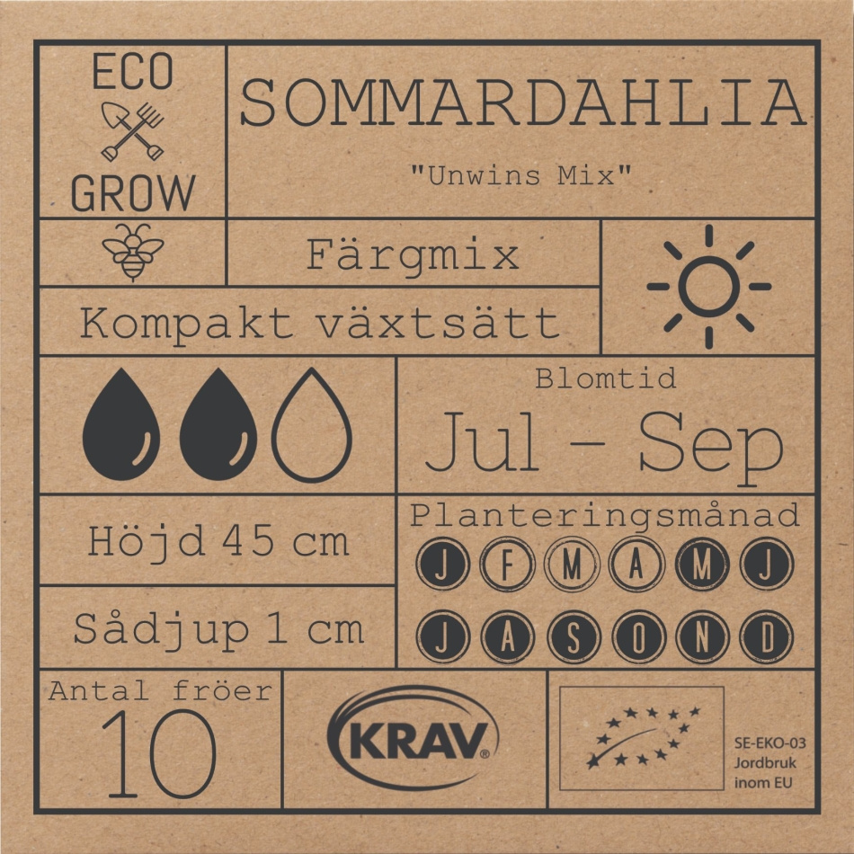 Sommardahlia - Unwins Mix