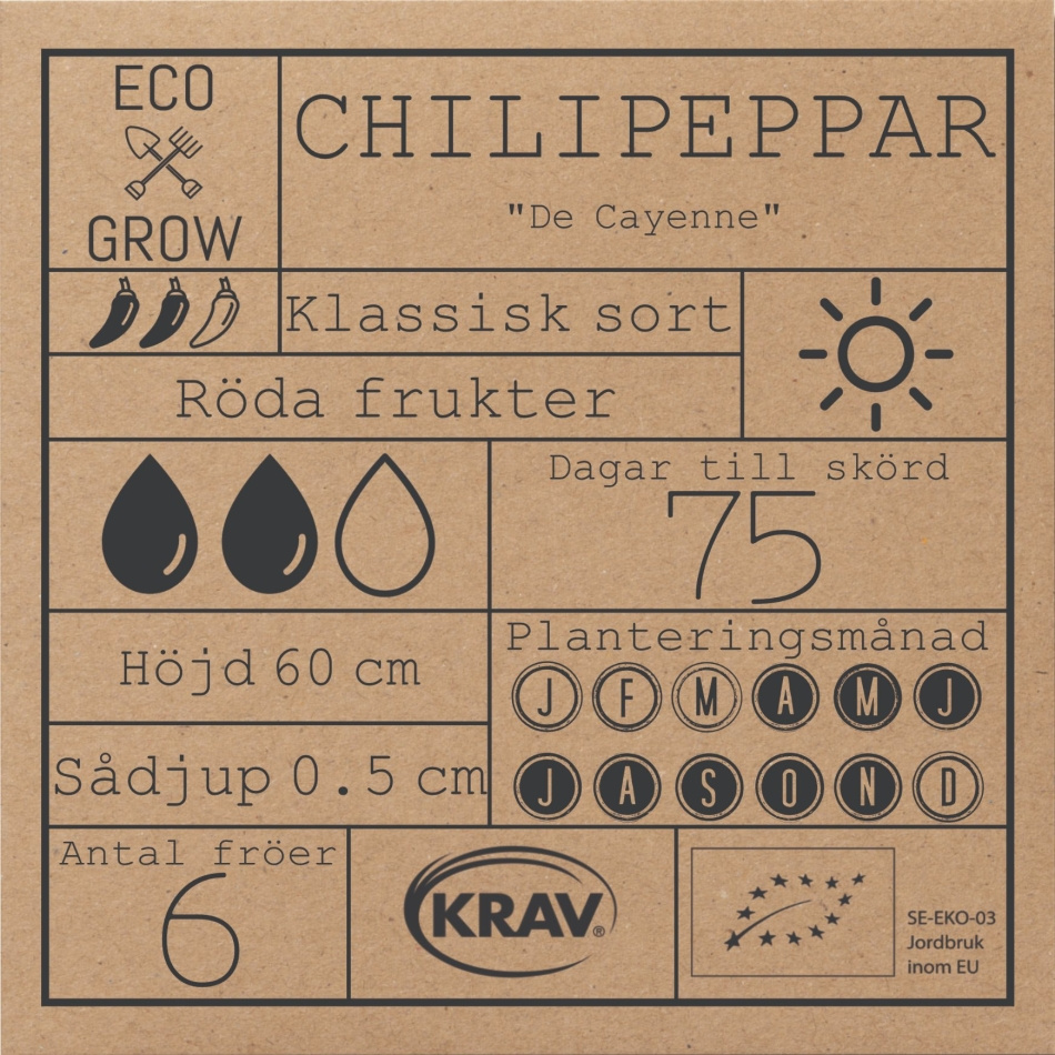 Chilipeppar - De Cayenne Fröer Online - Chilipeppar/Paprika