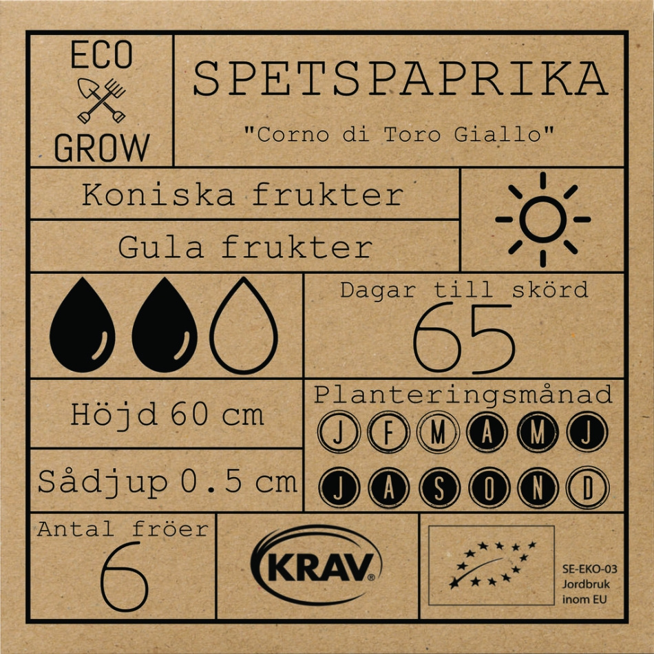 Spetspaprika - Corno di Toro Giallo