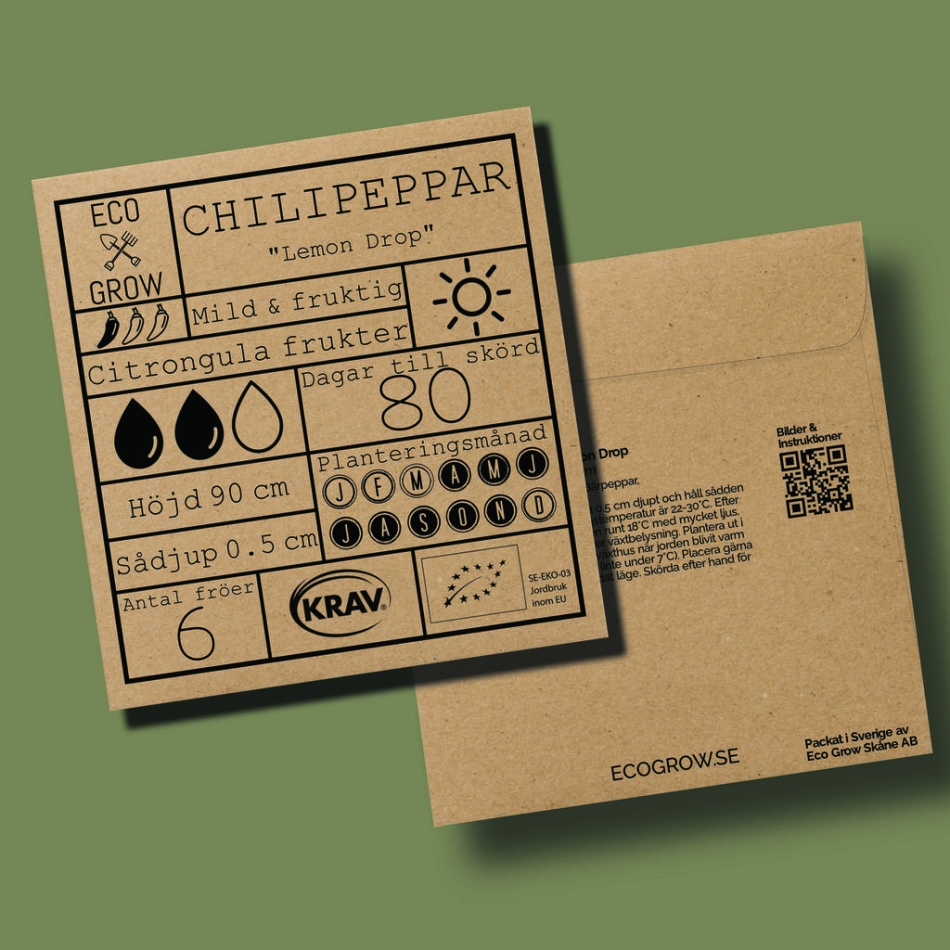 Chilipeppar - Lemon Drop Ekologiska Fröer Online