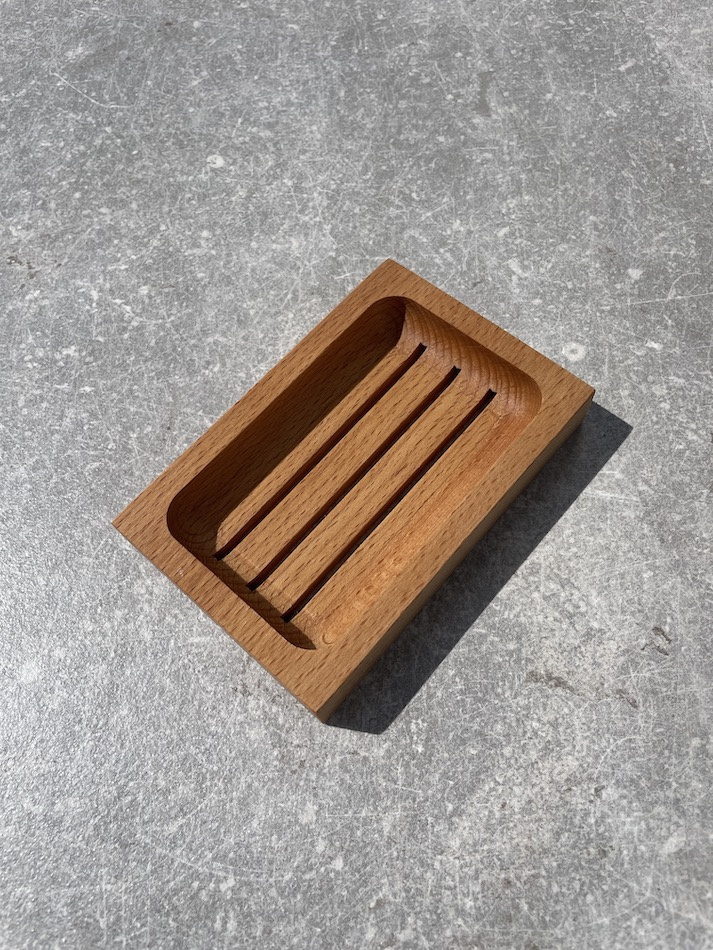 Tvålfat i bokträ fyrkantigt