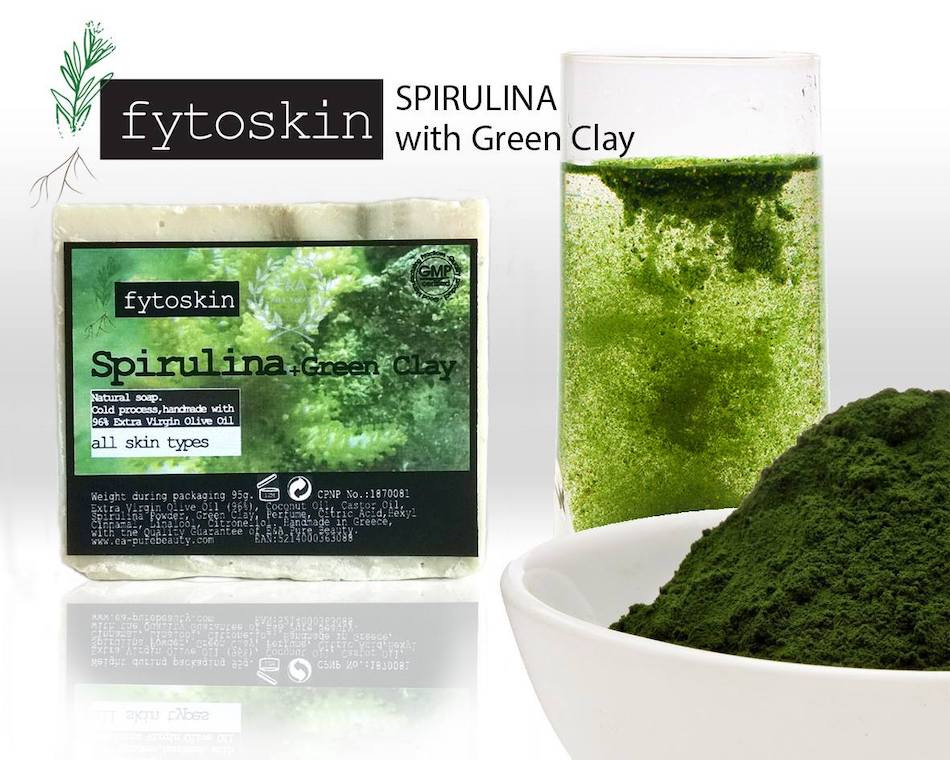 Grekisk olivtvål med spirulina och grön lera 95 gram