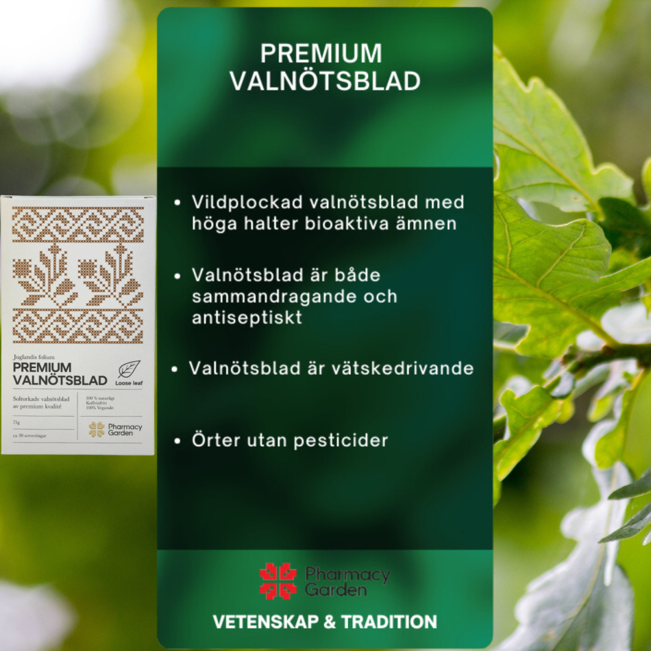Premium Valnötsblad - vätskedrivande