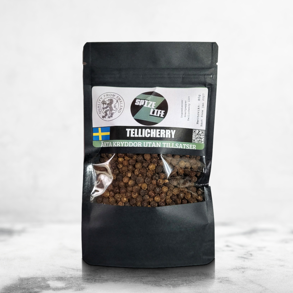 Tellicherry, hel svartpeppar 80g