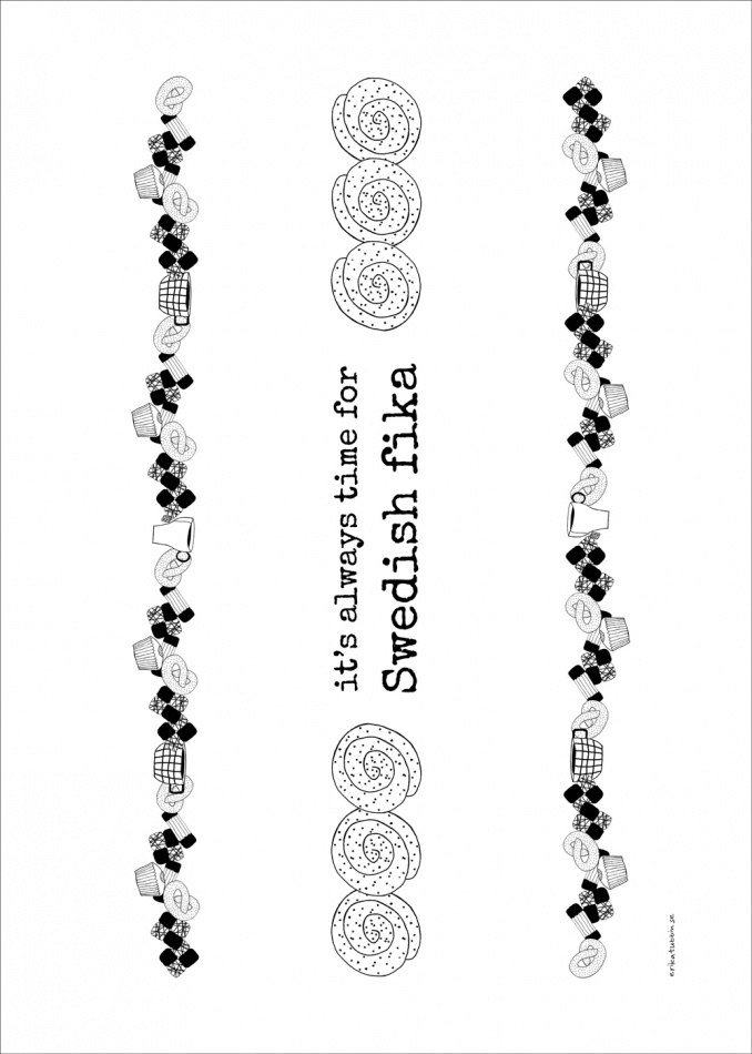 kökshandduk SWEDISH FIKA 50x70 cm