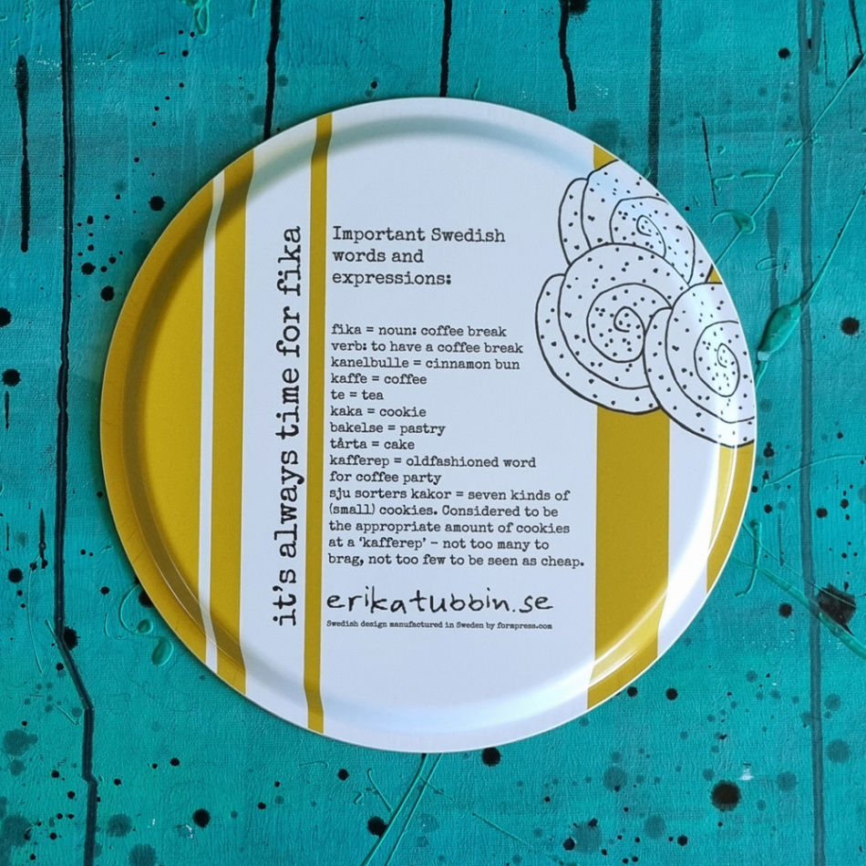bricka SWEDISH FIKA CINNAMON gul 31 cm