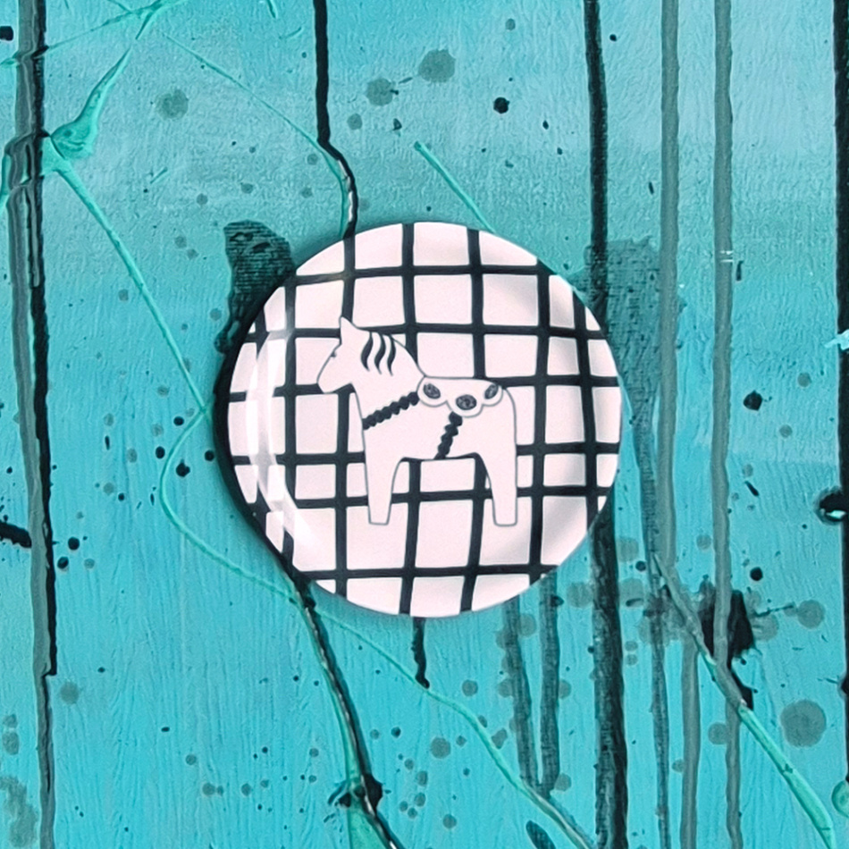 minibricka SWEDISH HORSEPOWER svartrutig 11 cm