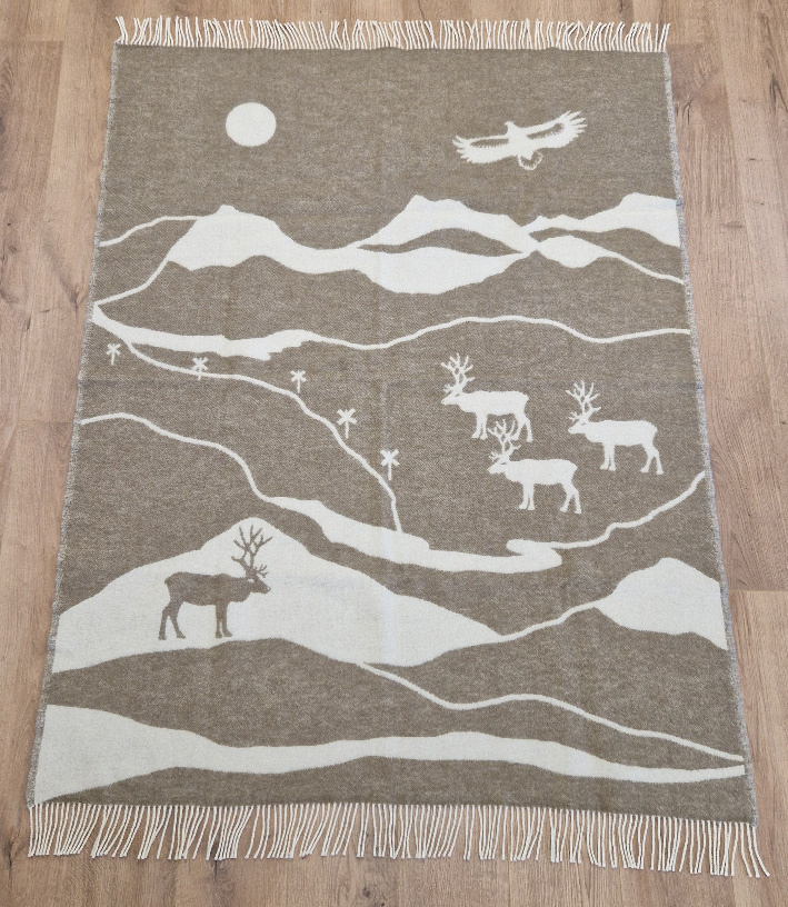 Fjällvandring ullpläd 130x170