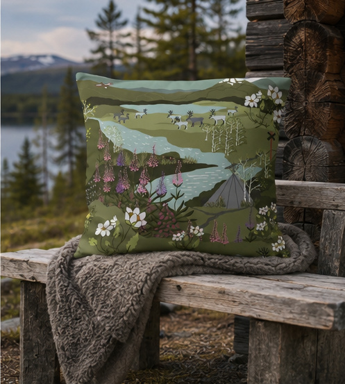 Fjällvandring kuddf. 47x47